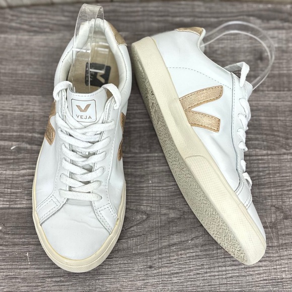 Veja Shoes - VEJA Esplar White/Rose Gold Sneakers [S6566]